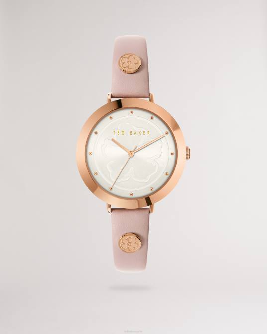 Ted Baker mujer 2ZFP972 accesorios reloj ammmy de piel con detalle de magnolia rosa