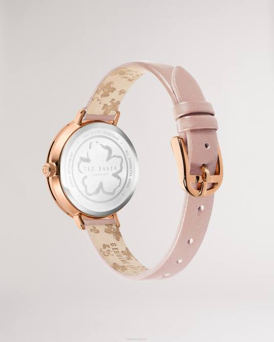 Ted Baker mujer 2ZFP972 accesorios reloj ammmy de piel con detalle de magnolia rosa