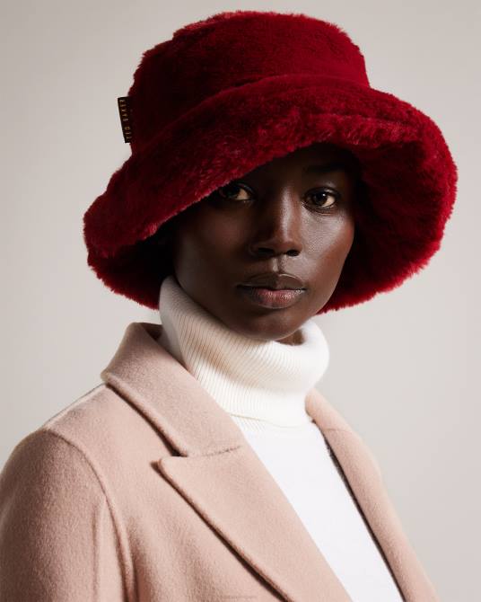 Ted Baker mujer 2ZFP1157 accesorios sombrero de piel sintética prinna púrpura