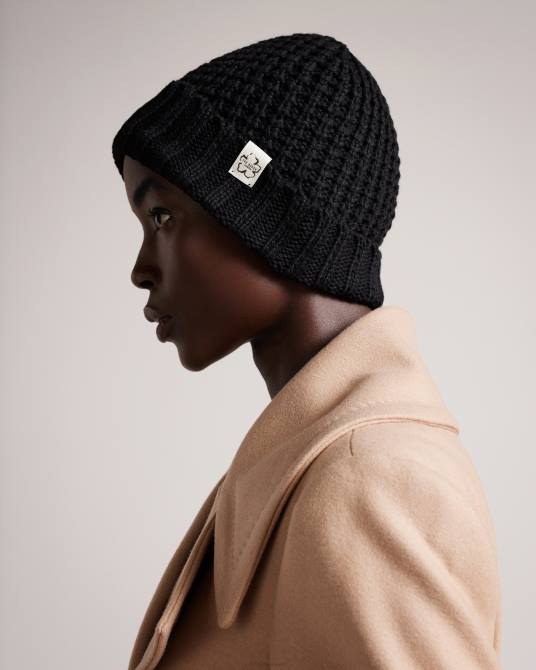 Ted Baker mujer 2ZFP1196 accesorios gorro beka con textura de gofre negro