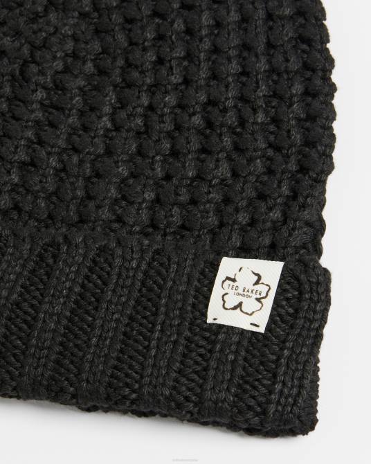 Ted Baker mujer 2ZFP1196 accesorios gorro beka con textura de gofre negro