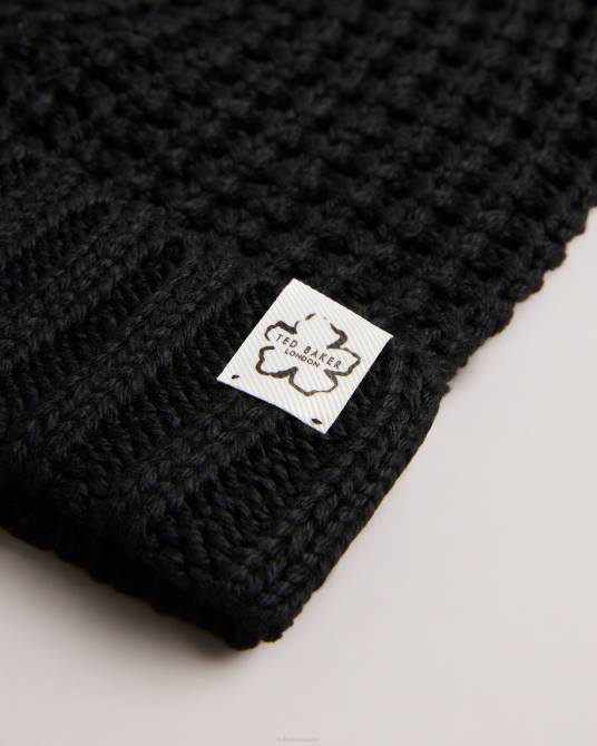Ted Baker mujer 2ZFP1196 accesorios gorro beka con textura de gofre negro