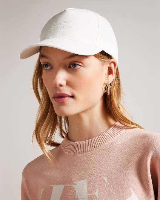 Ted Baker mujer 2ZFP960 accesorios gorra de lona con la marca cathyy Marfil