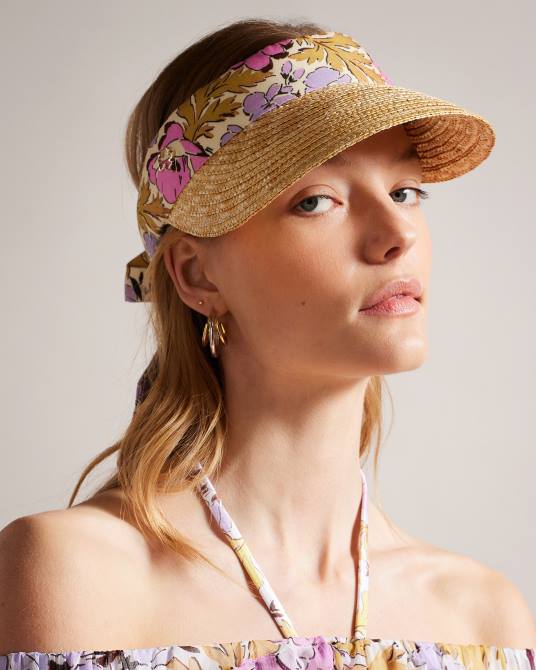 Ted Baker mujer 2ZFP980 accesorios visera de paja floral kylow rosa