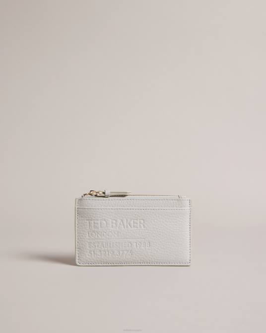 Ted Baker mujer 2ZFP1112 accesorios tarjetero Delfie de piel con cremallera y correas gris claro