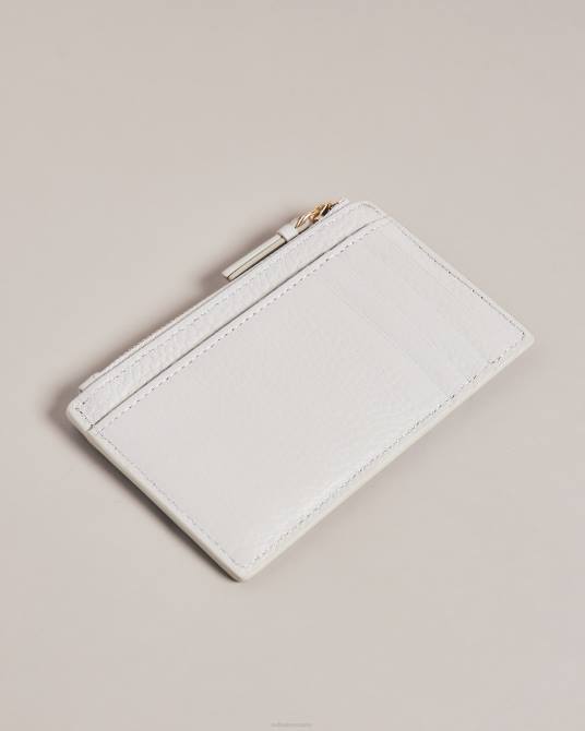 Ted Baker mujer 2ZFP1112 accesorios tarjetero Delfie de piel con cremallera y correas gris claro