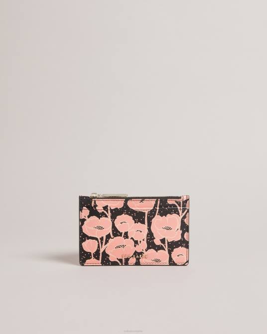 Ted Baker mujer 2ZFP951 accesorios tarjetero poppsi con estampado floral y cremallera negro