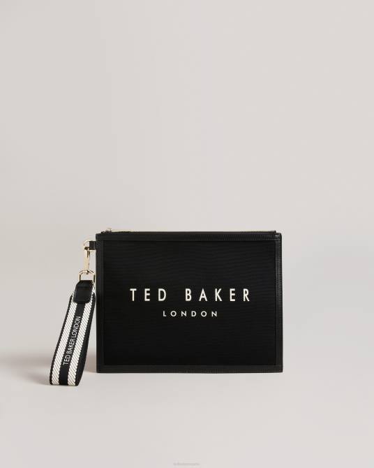 Ted Baker mujer 2ZFP764 bolsas bolsa de lona con correas con la marca vivtora negro