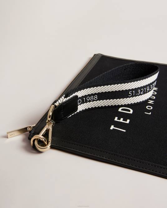 Ted Baker mujer 2ZFP764 bolsas bolsa de lona con correas con la marca vivtora negro