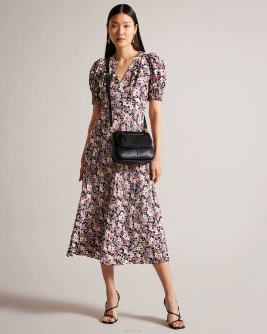 Ted Baker mujer 2ZFP673 bolsas bolso de hombro nishat de piel granulada negro