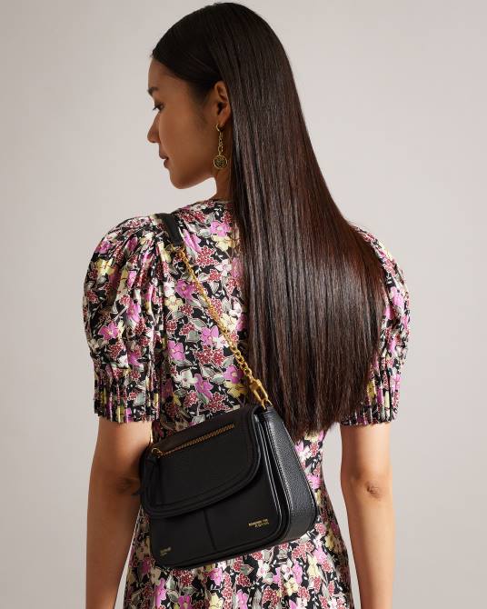 Ted Baker mujer 2ZFP673 bolsas bolso de hombro nishat de piel granulada negro