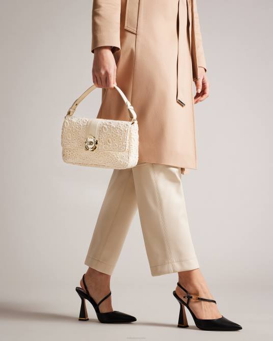 Ted Baker mujer 2ZFP696 bolsas bolso de hombro de encaje florasa magnolia Marfil