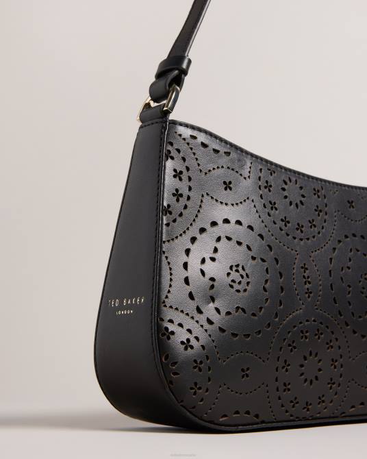 Ted Baker mujer 2ZFP722 bolsas bolso de hombro magnolia cortado con láser libily negro
