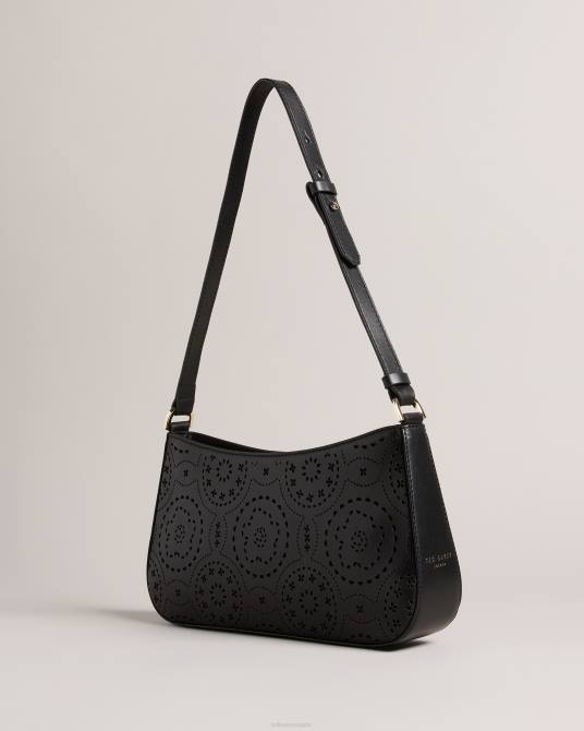 Ted Baker mujer 2ZFP722 bolsas bolso de hombro magnolia cortado con láser libily negro