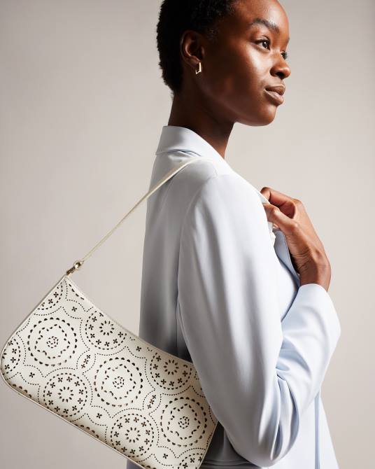 Ted Baker mujer 2ZFP735 bolsas bolso de hombro magnolia cortado con láser libily blanco