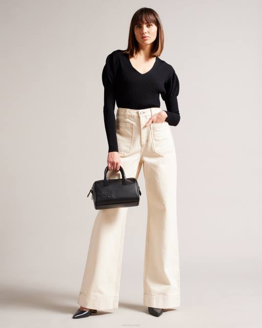 Ted Baker mujer 2ZFP784 bolsas bolso de hombro con cinta de la marca daralia negro