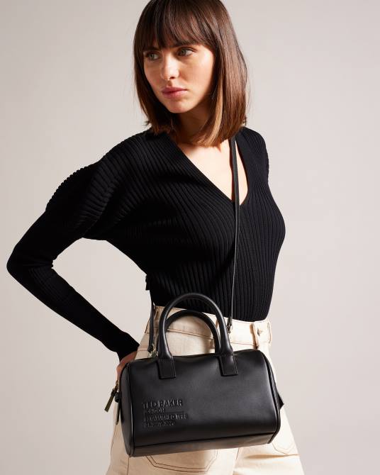 Ted Baker mujer 2ZFP784 bolsas bolso de hombro con cinta de la marca daralia negro