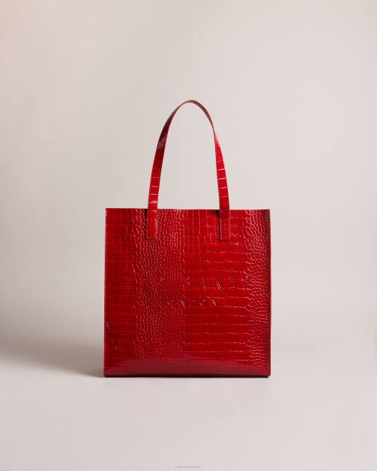Ted Baker mujer 2ZFP686 bolsas croccon detalle de cocodrilo icono grande rojo