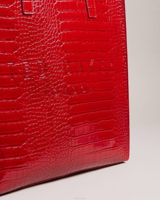 Ted Baker mujer 2ZFP686 bolsas croccon detalle de cocodrilo icono grande rojo