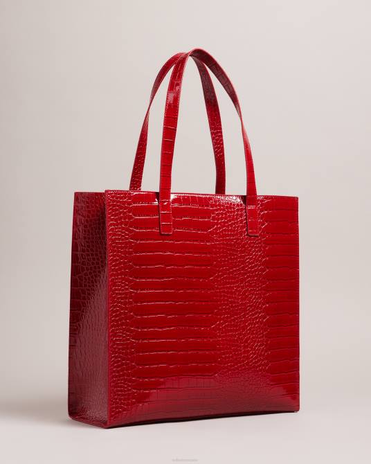 Ted Baker mujer 2ZFP686 bolsas croccon detalle de cocodrilo icono grande rojo