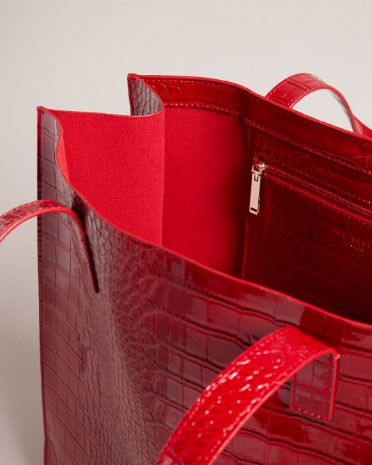 Ted Baker mujer 2ZFP686 bolsas croccon detalle de cocodrilo icono grande rojo