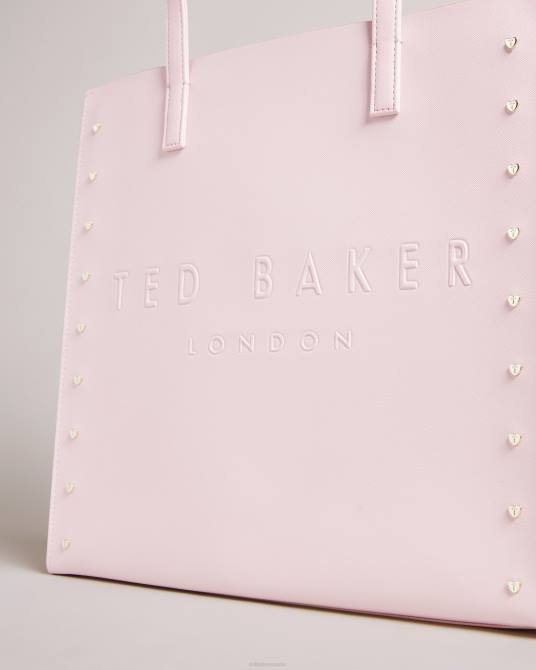 Ted Baker mujer 2ZFP688 bolsas bolso grande con icono de corazón y tachuelas Stedcon Rosa palido