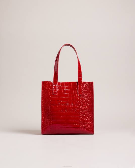 Ted Baker mujer 2ZFP690 bolsas icono pequeño con detalle de cocodrilo reptcon rojo