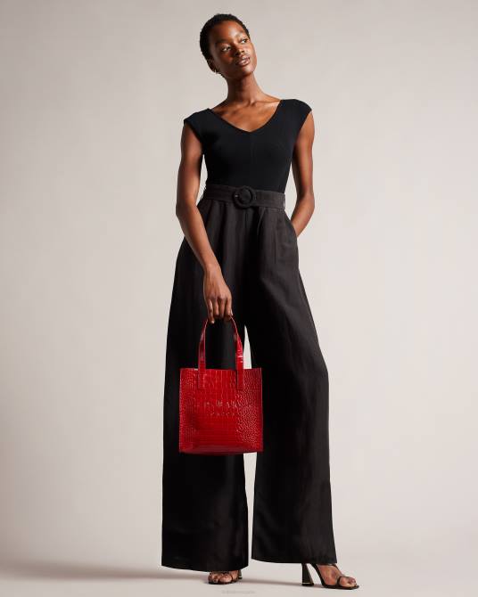Ted Baker mujer 2ZFP690 bolsas icono pequeño con detalle de cocodrilo reptcon rojo