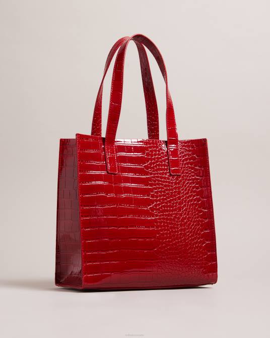 Ted Baker mujer 2ZFP690 bolsas icono pequeño con detalle de cocodrilo reptcon rojo