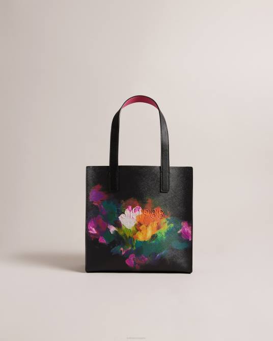 Ted Baker mujer 2ZFP776 bolsas bolso pequeño con íconos y estampado artístico Paticon negro