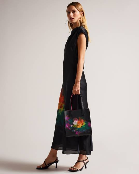 Ted Baker mujer 2ZFP776 bolsas bolso pequeño con íconos y estampado artístico Paticon negro