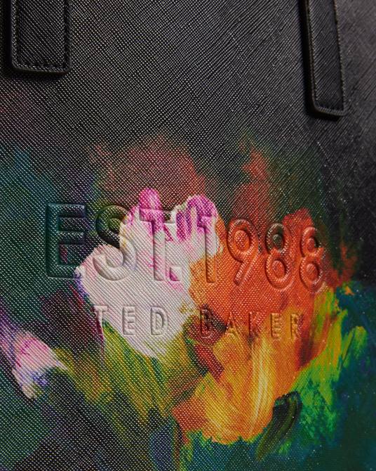 Ted Baker mujer 2ZFP776 bolsas bolso pequeño con íconos y estampado artístico Paticon negro