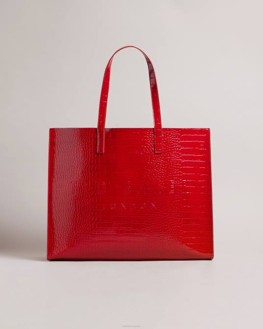 Ted Baker mujer 2ZFP685 bolsas bolso tote allicon con icono de cocodrilo simulado rojo