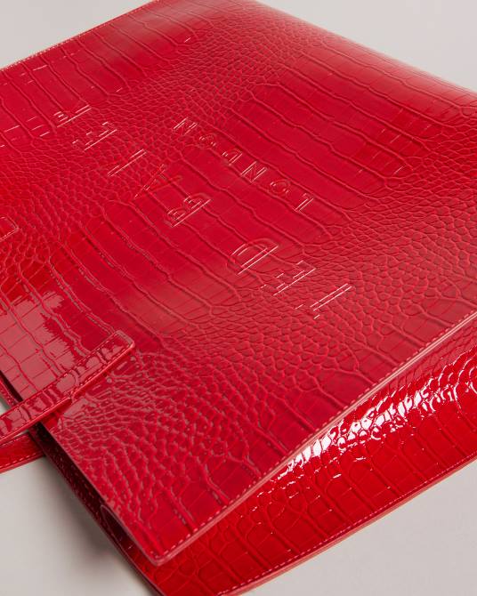 Ted Baker mujer 2ZFP685 bolsas bolso tote allicon con icono de cocodrilo simulado rojo