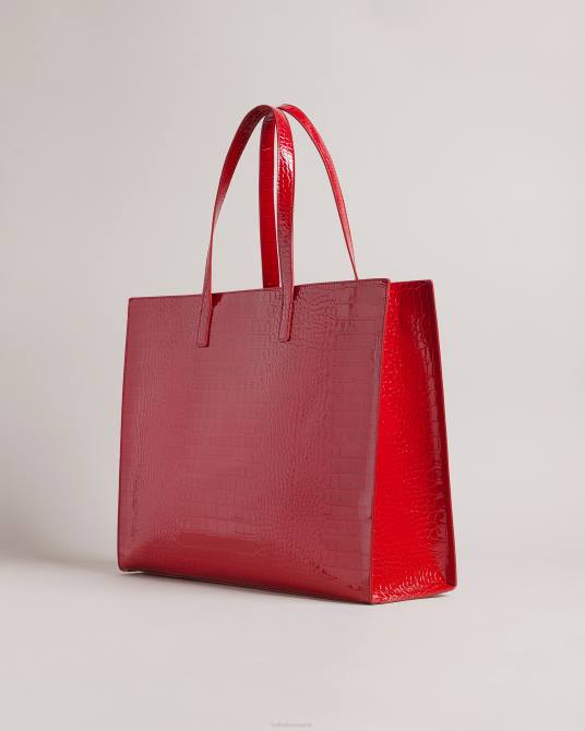 Ted Baker mujer 2ZFP685 bolsas bolso tote allicon con icono de cocodrilo simulado rojo