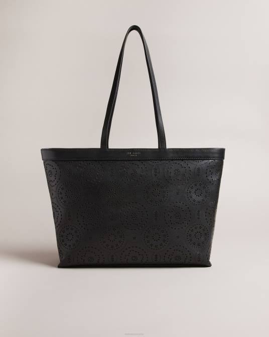 Ted Baker mujer 2ZFP697 bolsas bolso tote magnolia cortado con láser libetie negro
