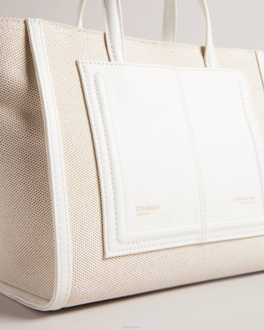 Ted Baker mujer 2ZFP729 bolsas bolso tote aksanna mediano de lona blanco