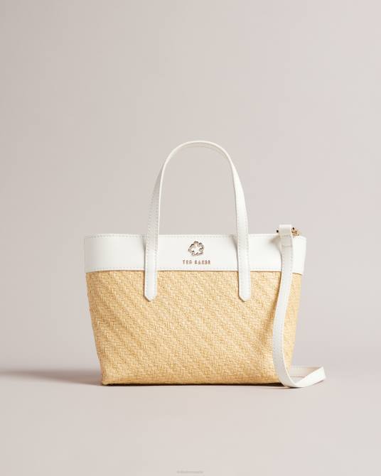 Ted Baker mujer 2ZFP741 bolsas bolso tote tejido con ojales magnolia blesha crudo