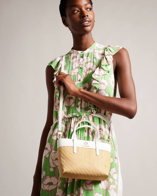 Ted Baker mujer 2ZFP741 bolsas bolso tote tejido con ojales magnolia blesha crudo