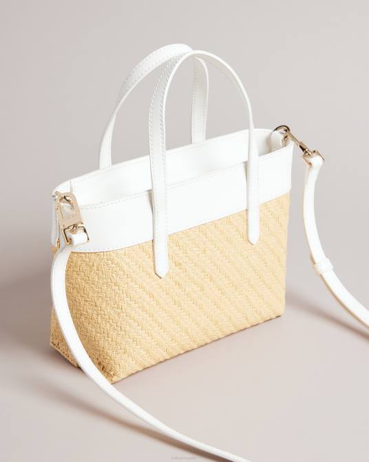 Ted Baker mujer 2ZFP741 bolsas bolso tote tejido con ojales magnolia blesha crudo