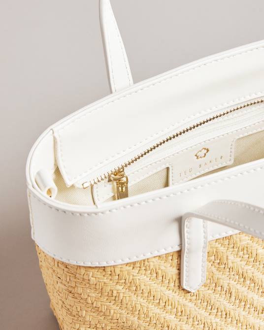 Ted Baker mujer 2ZFP741 bolsas bolso tote tejido con ojales magnolia blesha crudo