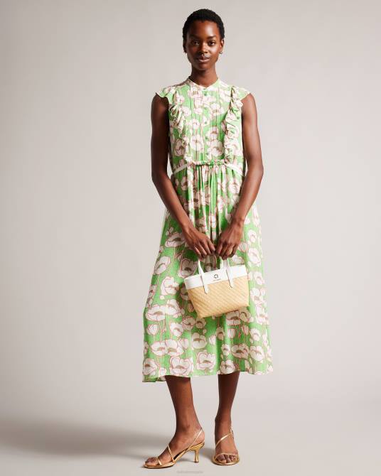 Ted Baker mujer 2ZFP741 bolsas bolso tote tejido con ojales magnolia blesha crudo