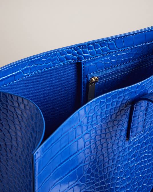 Ted Baker mujer 2ZFP758 bolsas bolso tote allicon con icono de cocodrilo simulado azul brillante