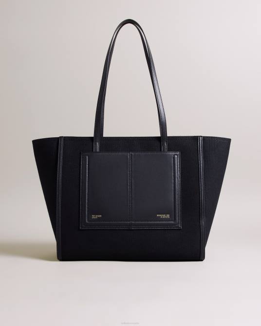 Ted Baker mujer 2ZFP761 bolsas bolso tote aksani grande de lona negro azabache