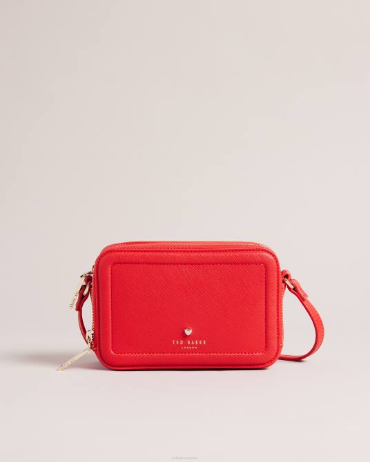 Ted Baker mujer 2ZFP684 bolsas bolso cámara pequeño stinah con apliques en forma de corazón rojo