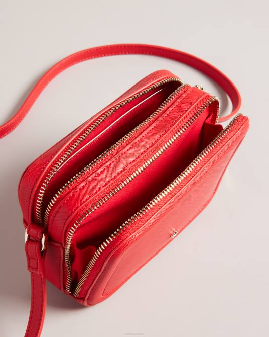 Ted Baker mujer 2ZFP684 bolsas bolso cámara pequeño stinah con apliques en forma de corazón rojo