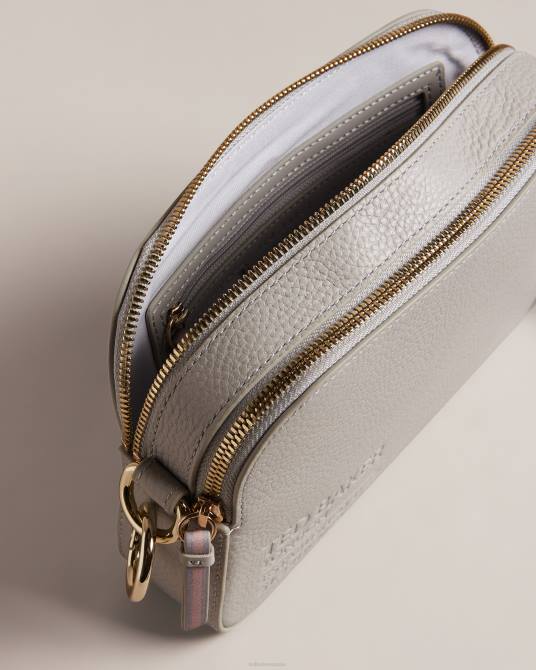 Ted Baker mujer 2ZFP716 bolsas bolso para cámara con correas y logo de dailiah gris claro