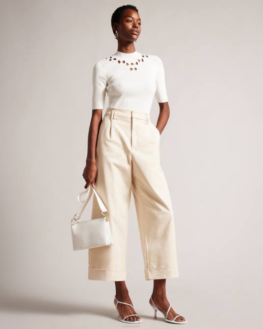 Ted Baker mujer 2ZFP663 bolsas bandolera con cinchas y logo delphia crudo