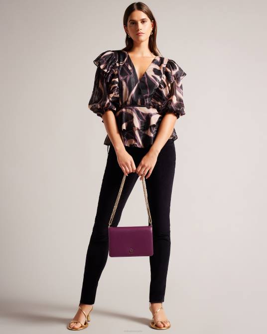 Ted Baker mujer 2ZFP674 bolsas bandolera jorjey con ojales y flores sangre de buey