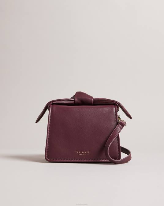 Ted Baker mujer 2ZFP678 bolsas bolso bandolera niyah con lazo y nudo suave Morado oscuro